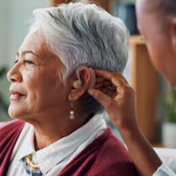 Woman gets hearing aid placed